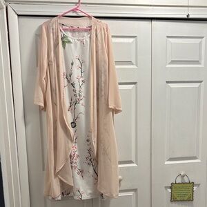 Chic Floral Women's Midi Dress with Sheer Overlay